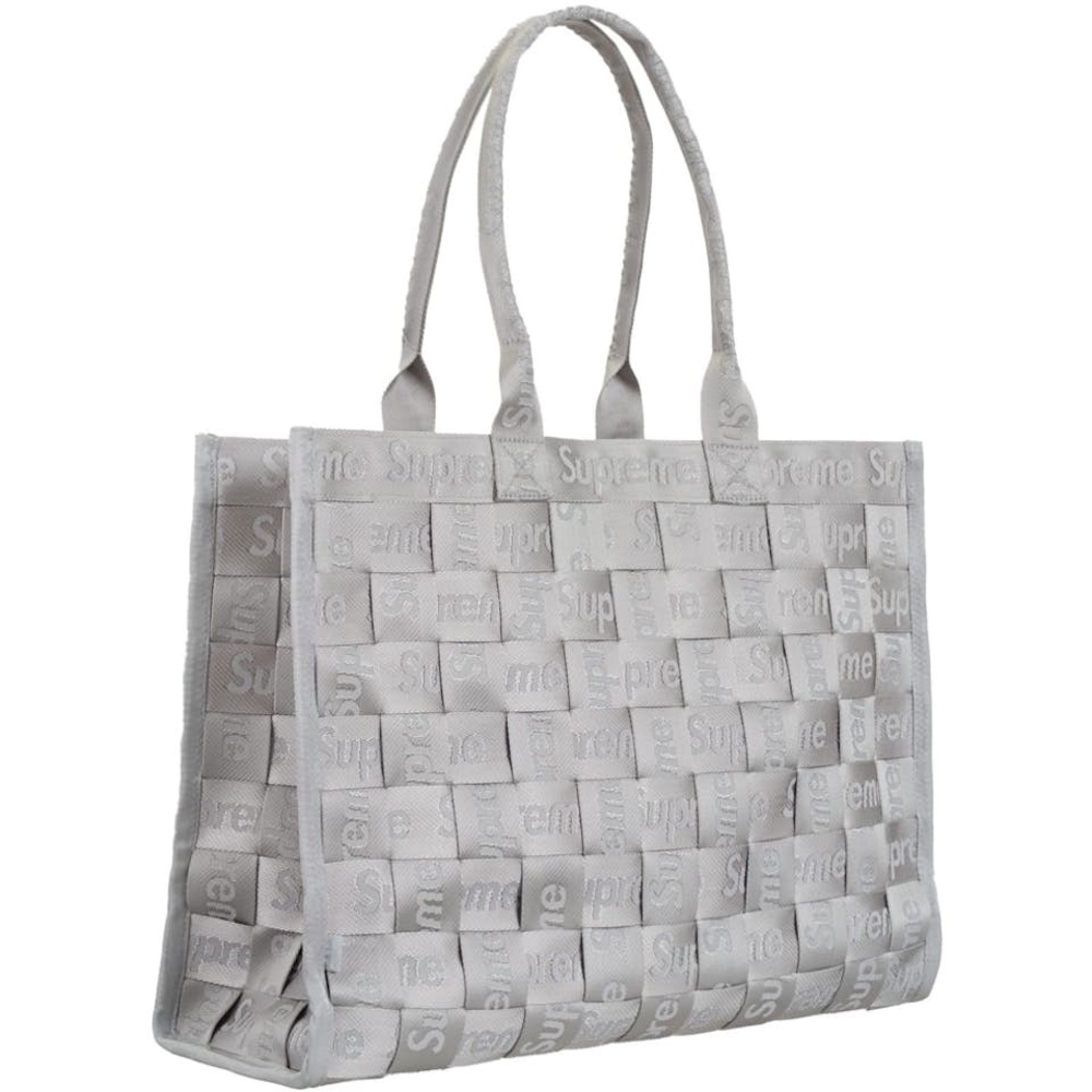 Supreme Silver Woven Tote